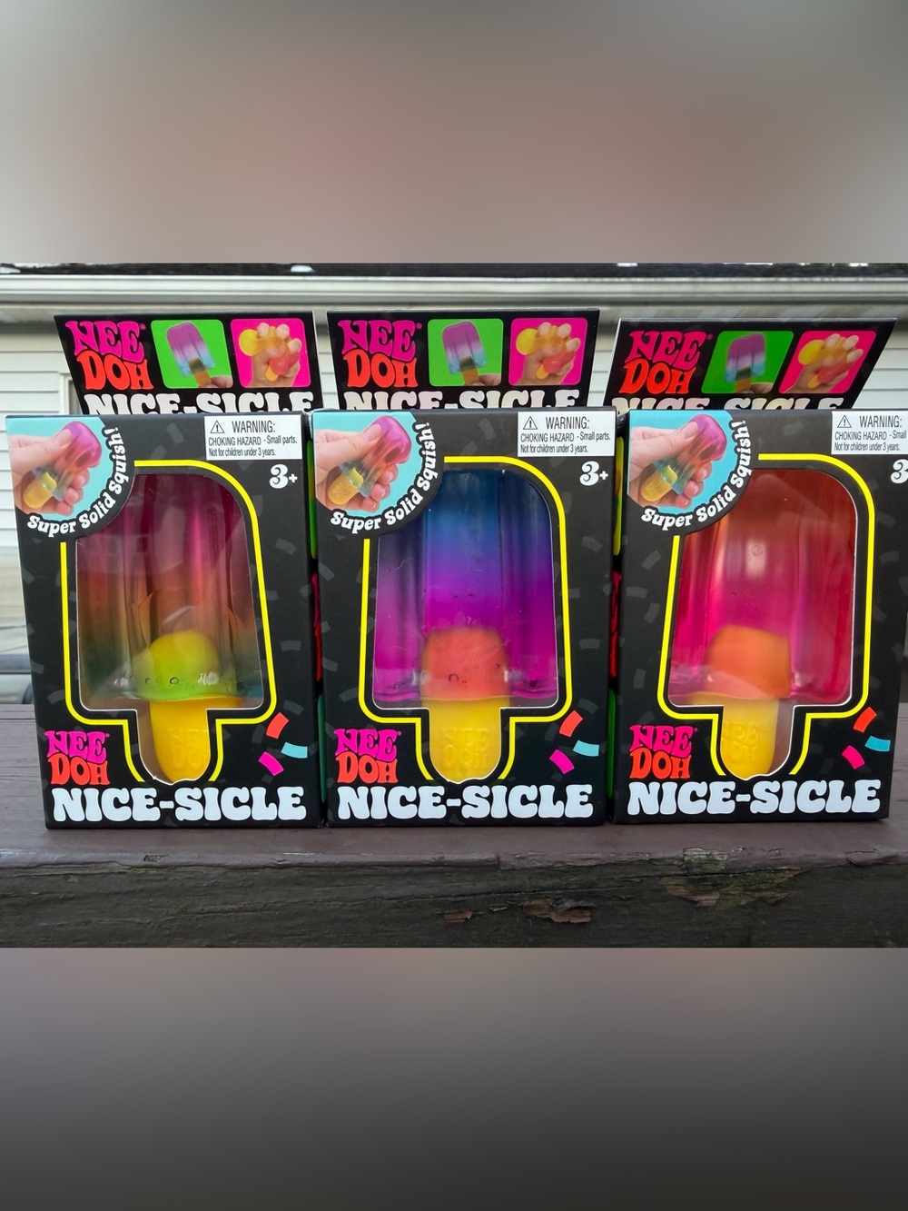 NeeDoh Nice-Sicle Rainbow Squishy Popsicle-Set of 3